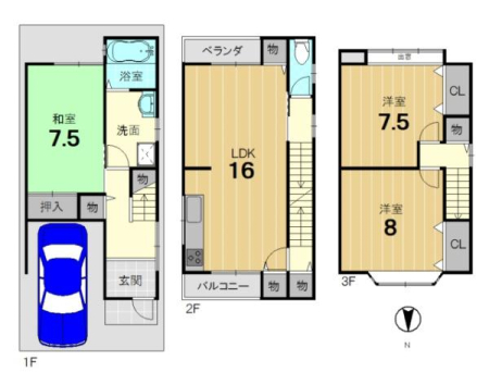 京都府京都市伏見区下鳥羽南円面田町の中古一戸建ての間取り