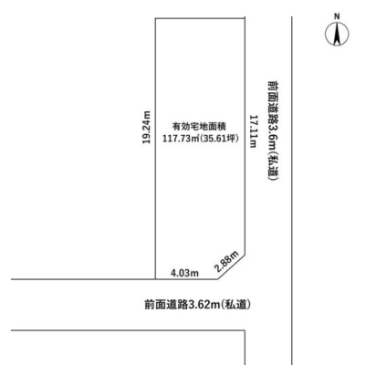 京都府京都市右京区太秦石垣町の土地の間取り